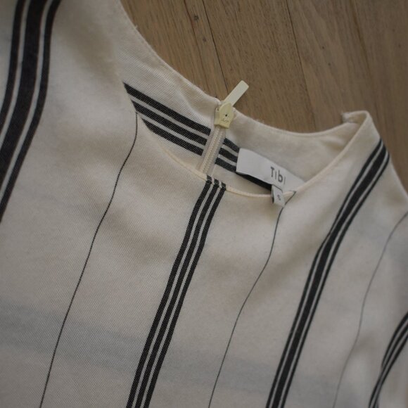 Tibi black striped white crewneck blouse - Picture 8 of 10